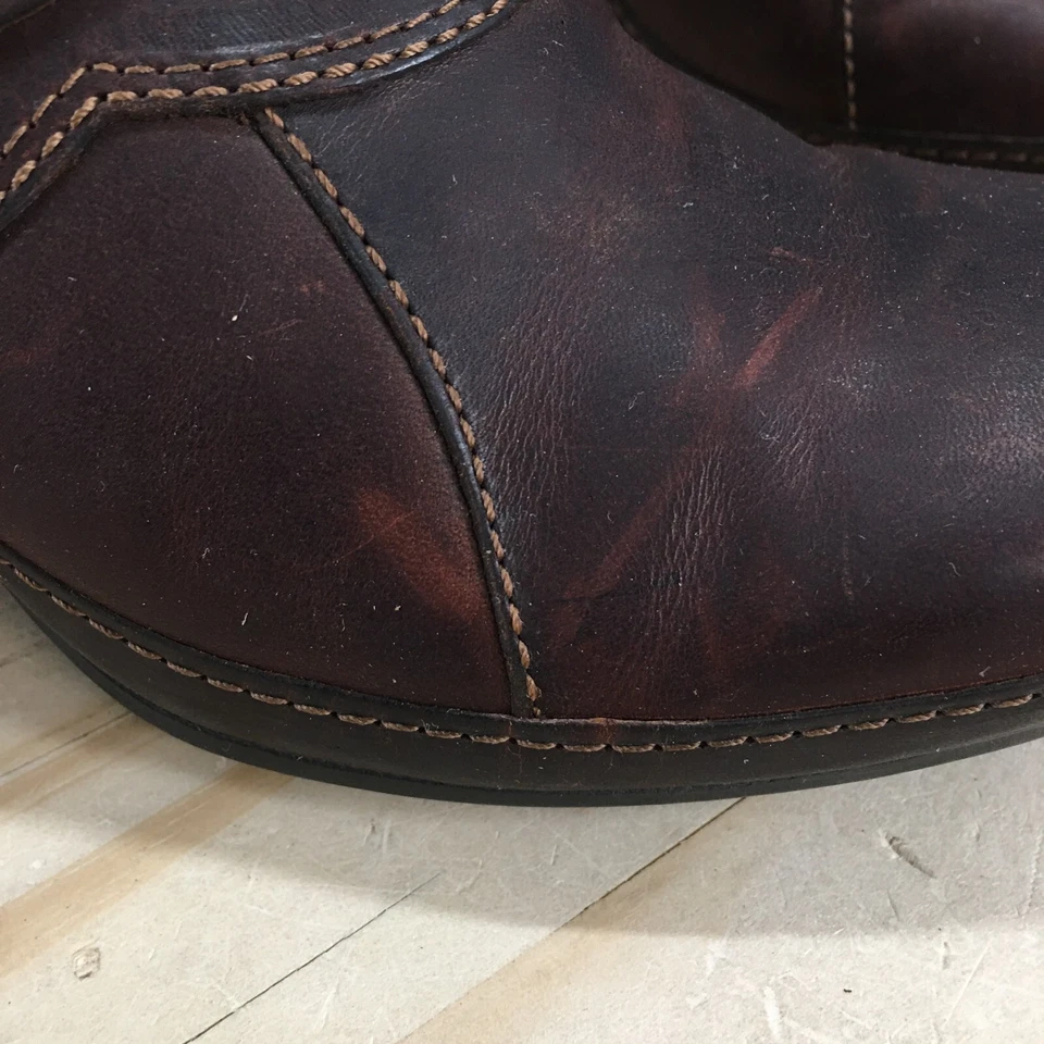 Clarks Zapatos Artesanales Mujer 7.5 M Mula Cuero Marrón Trenzado Bloque Tacones 73745 Foto 4 de 4