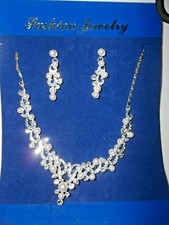 SNUOY Rhinestone Wedding Tiaras - Neckless - Ear Rings for Women Bridal Pageant