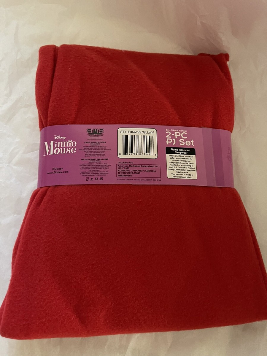 Minnie Mouse 2 Piece Pajama Set Long Sleeve Red 4/5 or 7/8 Disney