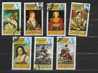Stamps Qu"aiti State in Hadhramaut 1967 complete Lot Stamped