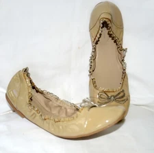 New INC International concepts beige patent leather ballet flats alfina shoes 10