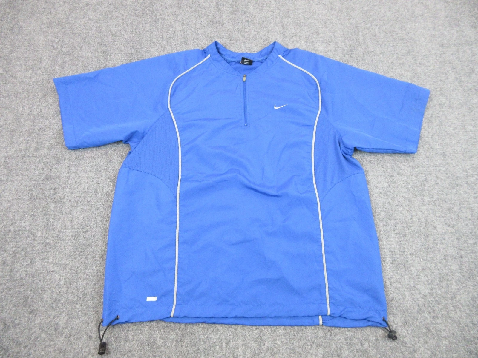 Nike Team Jacket Mens Adult Large Blue Windbreaker Swoosh Logo Quarter Zip