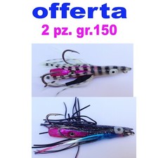 KABURA INCHIKU ESCHE PESCA VERTICAL JIG GRAMMI 150 KIT 2 MARE BARCA ESCA DENTICE