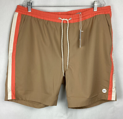 Mens Outerknown Shorts OK Nostalgic Volley Size XXL Tan New