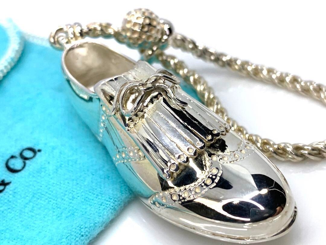 Rare TIFFANY & Co. Golf Shoes Ball Keychain Charm with bag SV925