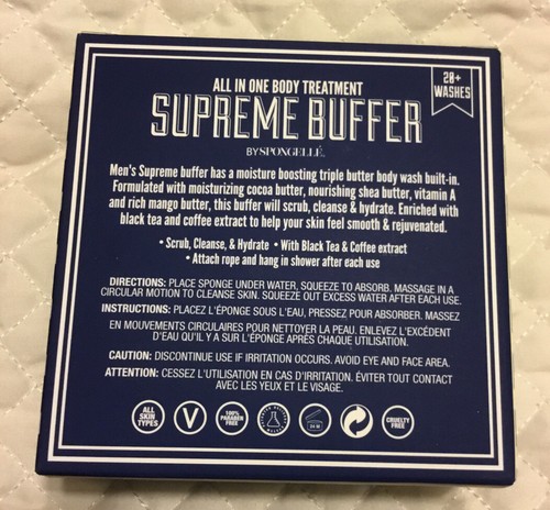 Spongelle MEN’s TRIPLE BUTTER SUPREME ~ CEDAR ABSOLUTE Sponge Shower Buffer New - Picture 2 of 2