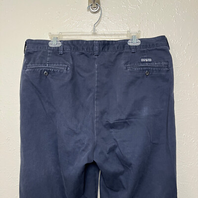 Polo Ralph Lauren Pants Mens 38x29 (36x26) Blue Andrew Pleated