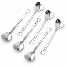 6 Coffee Spoons Heart Shaped Mini Spoons Tea Spoons Premium Dessert Spoons Set