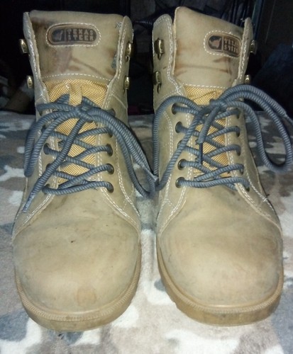Soft Toe Work Boots Brown Leather Size 