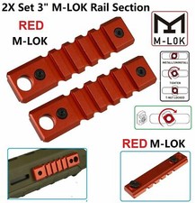 Red Aluminum 2 Pack 3 Inch 5 Slots Rail Section Screws Nuts Included