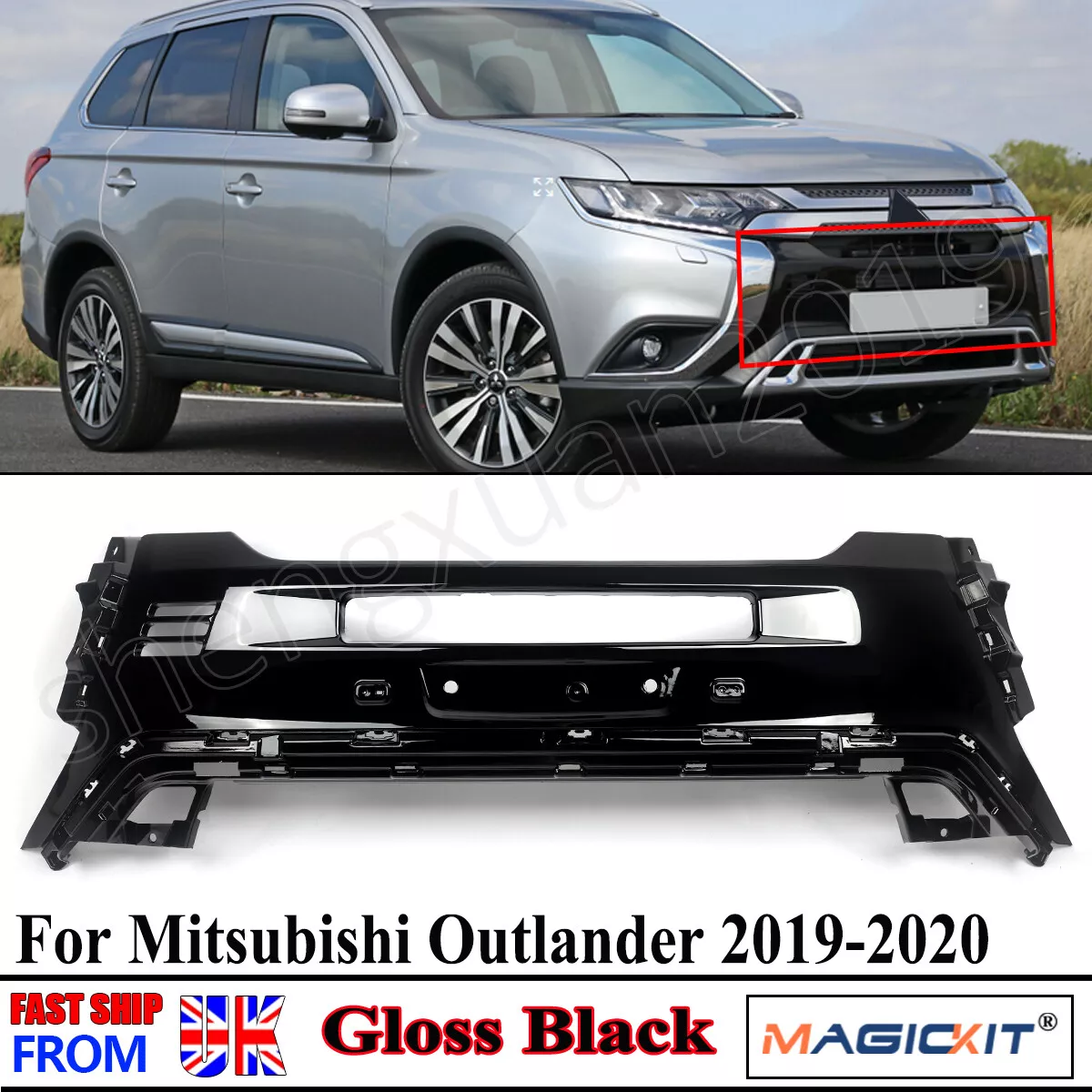 For 2019 2020 Mitsubishi Outlander Front Bumper Middle Grille