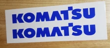 Komatsu 18” Blue Vinyl Decal Sticker (Set of 2) Excavator Forklift Loader