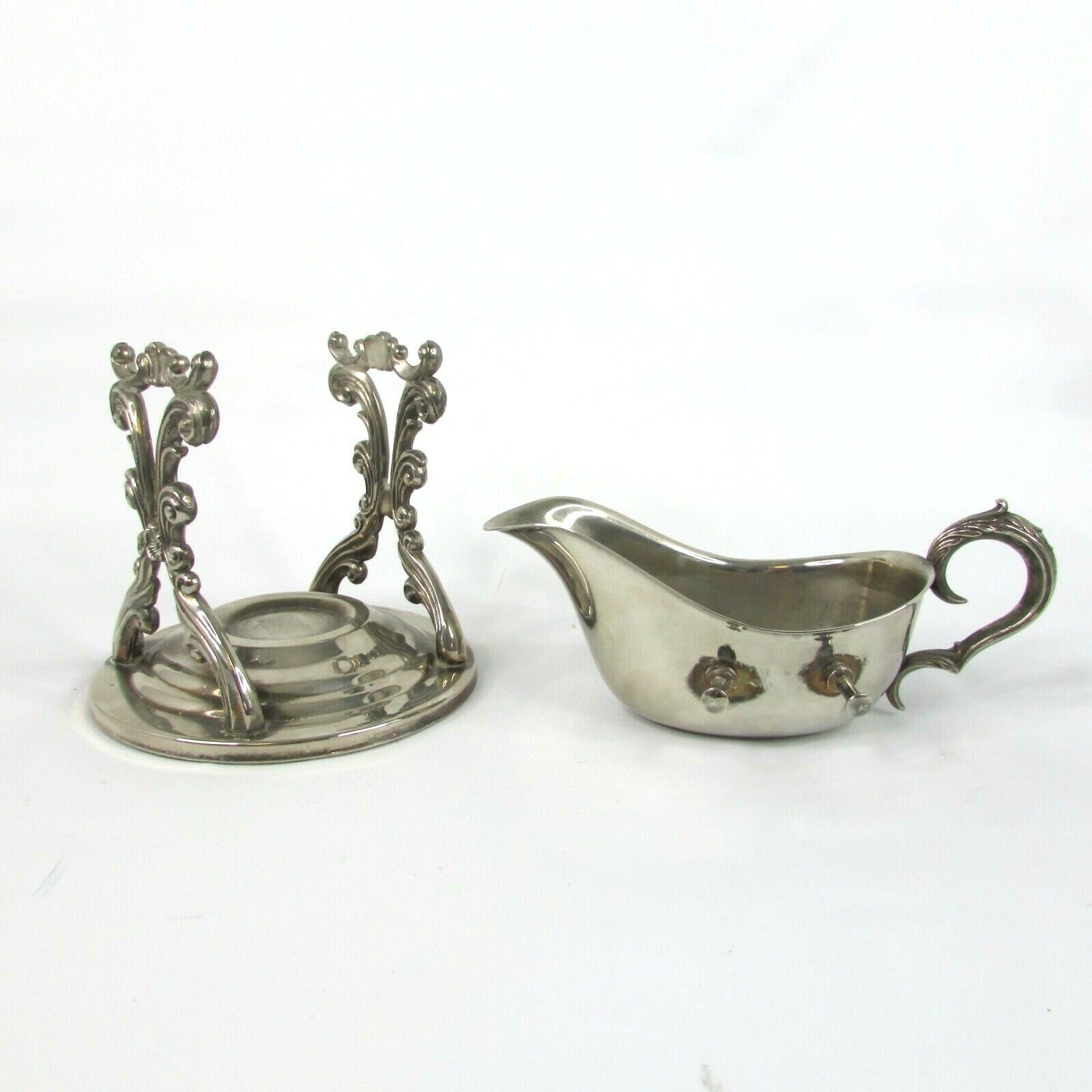 Vintage Sauce Gravy Boat with Candle Warmer Stand Silverplate? Made in Hong Kong eBay