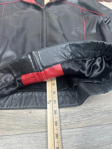 St Croix Men's Red and Black Butter Soft Lamb Leather Jacket Size 44 - Picture 10 of 10