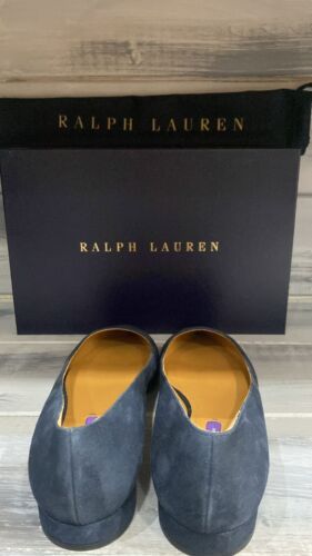 Ralph Lauren Kendry Schuhe Ballerina Frau Größe Eu 41 Veloursleder Navy RL6 - Bild 3 von 8
