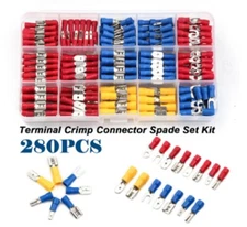 280 Pcs Insulated Crimp Spade Terminal Kit – Assorted Electrical Wire Connectors