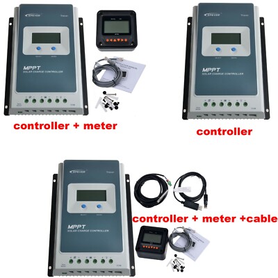 30A 40A MPPT Solar Controller 12V/24V Epever Solar Charger Regulator 100V PV LCD