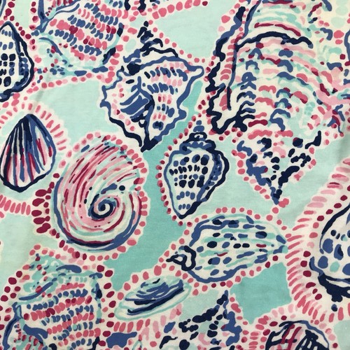 Lilly Pulitzer Top Womens Small Blue Sea Shells Short Sleeves Pullover Tee - Picture 2 of 10