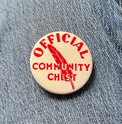 1930's Official Community Chest Charity 1 1/2'' Cello Cause Pinback