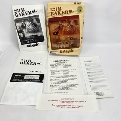 COMMODORE 64 C64 COMPUTER DISK GAME - 221B BAKER ST - RARE BIG BOX
