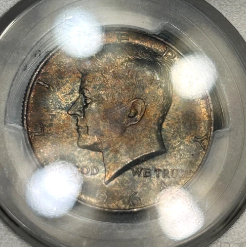 1964 Silver Kennedy Half Dollar PCGS MS65. Nice tone on obverse. Original Coin