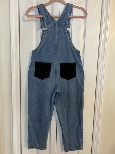 Vintage Looney Toons Tweety bird Denim bib overalls jeans youth Size 10 - Picture 17 of 22