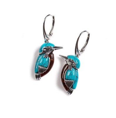 Boho Turquoise Oval Drop Dangle Earrings for Women Beaded Western Flower Te - 06