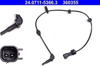 ATE Sensor, Raddrehzahl Hinterachse U.A. FüR Chevrolet, Opel