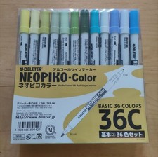 DELETER Neopiko - Color Dual Tipped Alcohol Markers Basic 36 Colors Set 36C