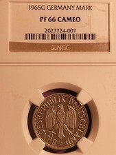 GERMANY 1 MARK PROOF 1965-G PF-66 CAMEO NGC