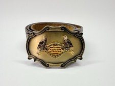 Harley Davidson Belt Buckle &ldquo;The Boss&rdquo; Double Eagle With Brown Leather 36&rdquo; Belt