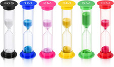 Sand Timer, KISEER 6 Pcs Colorful Hourglass Sandglass Sand Clock Timers Set 30Se