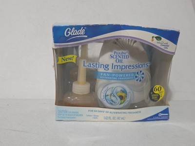 Glade PlugIns Scented Oil Lasting Impressions Fan Powered Clean Linen Sunny Days