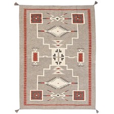 5'1"x7' Brown Southwest Geometric Design Hand Woven Flat Weave Wool Rug 2289
