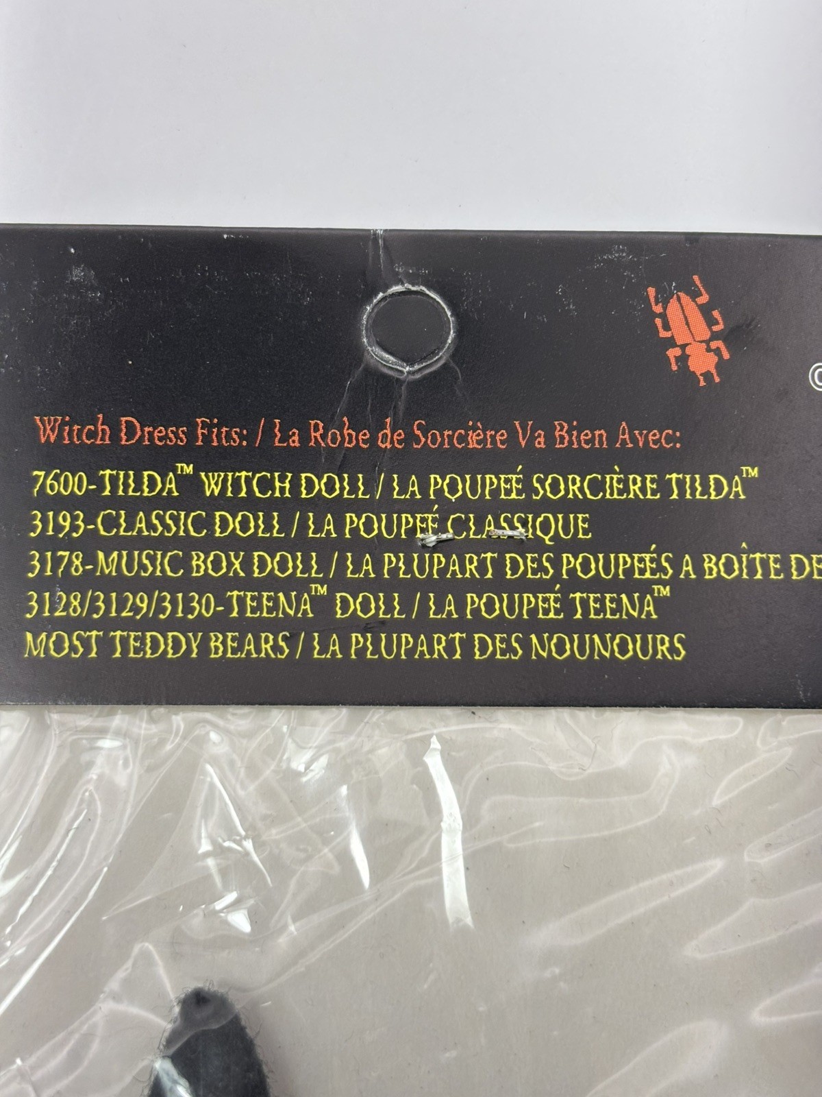 Vintage Halloween 1994 Fibre Craft Witch Dress For 16&rdquo; Dolls And Animals