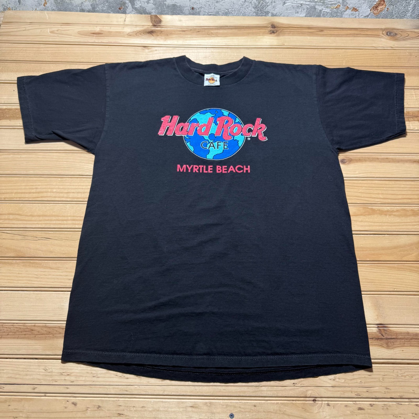 Vintage 90s Hard Rock Cafe Myrtle Beach Graphic Souvenir T-Shirt USA Made Large
