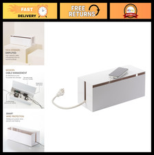 Cable Management Box - Cord Organizer with Lid, Minimalist ABS Storage for Offic