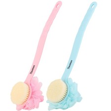 Loofah Back Scrubber Long Handle Shower Body Brush with Soft Mesh Sponge for ...