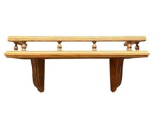 Vintage Wooden Wall Shelf with Spindle Gallery Rail Hanging 16 Cottagecore
