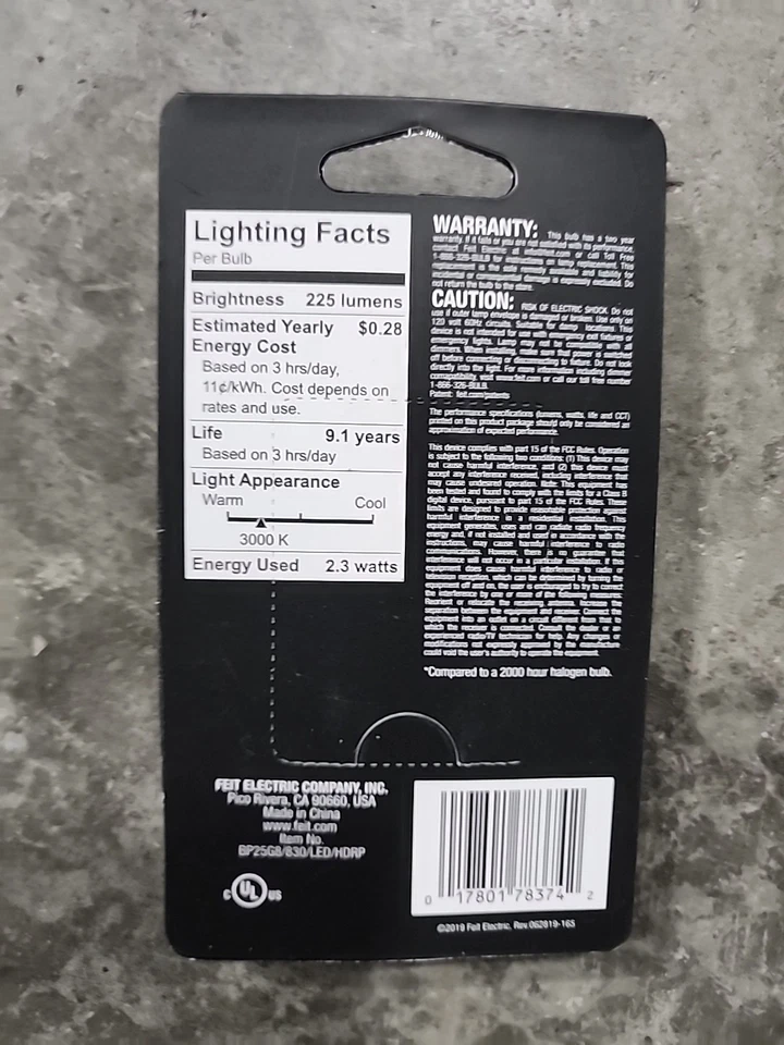 Feit Electric LED Bulb 20W 120V 170 Lumens BP20G8 - Image 2 of 2
