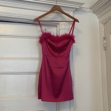 NWT WHITE FOX BOUTIQUE HOT PINK SATIN MINI DRESS SIZE XS