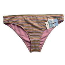 Roxy Wavy Stripe Moderate Bikini Bottoms Multicolor Zigzag XL