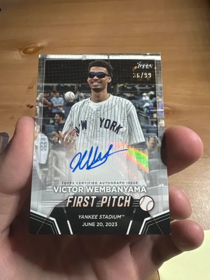 VICTOR WEMBANYAMA 2024 TOPPS SERIES 2 AUTO /99 ROOKIE AUTOGRAPH First Pitch RC