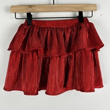 Disney Junior Minnie Mouse Skirt Girls Size 6 Red Layered Ribbed