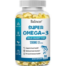 Super Omega-3 Capsules Promote Brain Health Supports Eye Health 90 Pills US