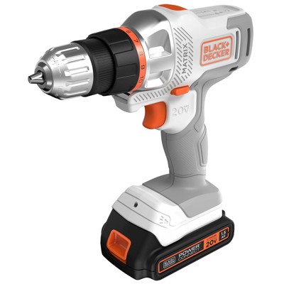BLACK+DECKER 20V MAX Matrix Cordless Drill/Driver Kit, White - BDCDMT120WC1FF