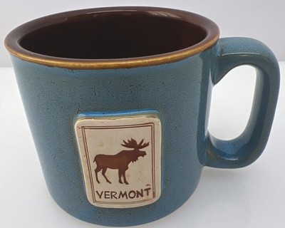 Pottery Stamp Mug Great Moose Vermont Store Retired Hard To Find HTF Stoneware￼