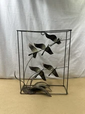 McM Brutalist Metal Birds Flying Wall Art Sculpture 10" x 8" George Imports