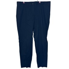 Tory Burch Womens Pants Flat Front Casual Chino Tailored Trouser Navy Blue Sz.12