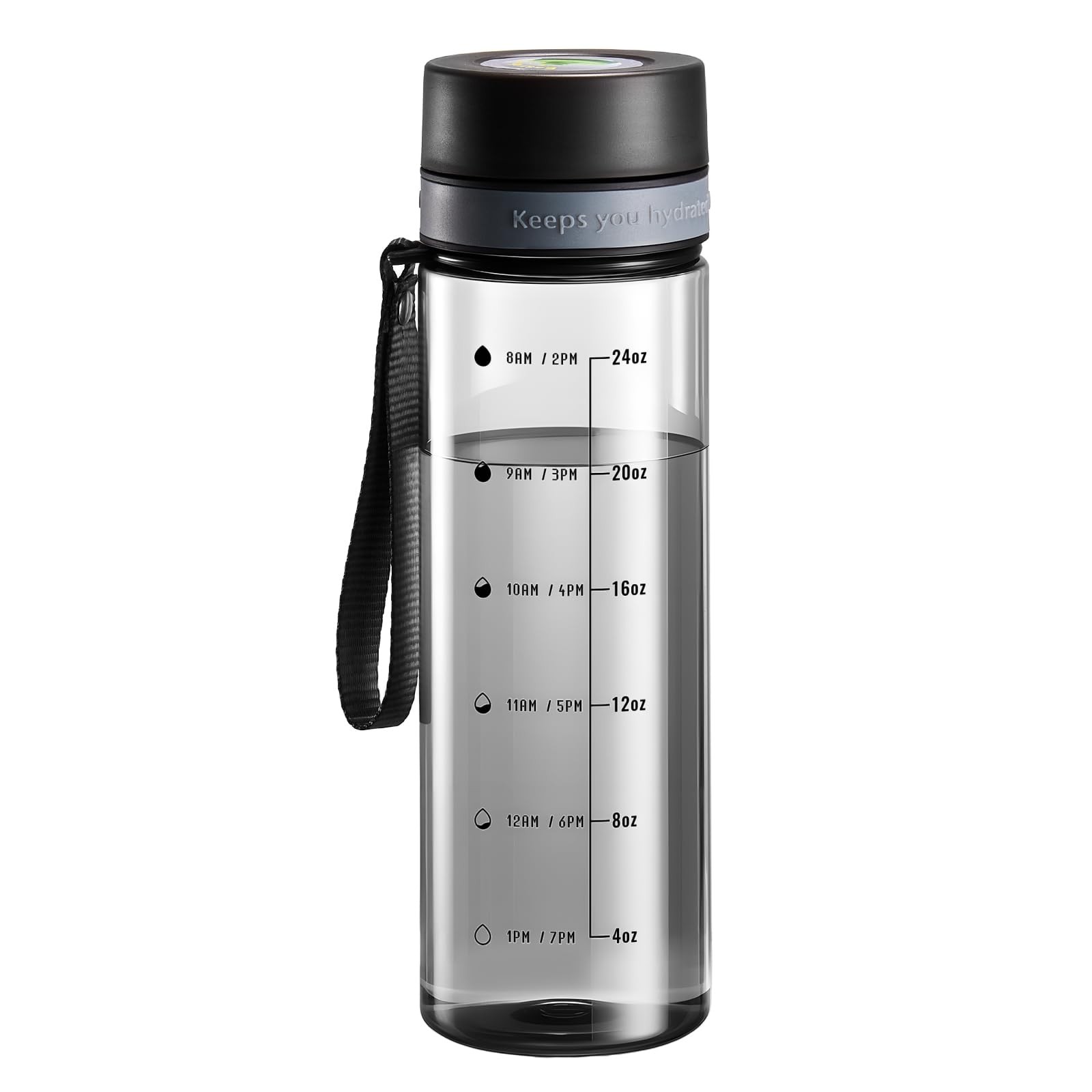 S, 28oz Clear Water Bottle With Measurements, Wide Mouth ...